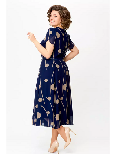 Anouk | Chic Chiffon Midi Dress with Flowing Elegance