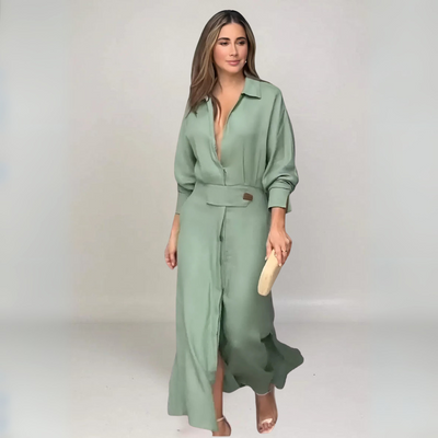 Penelope | Elegant Fluid Shirt Dress