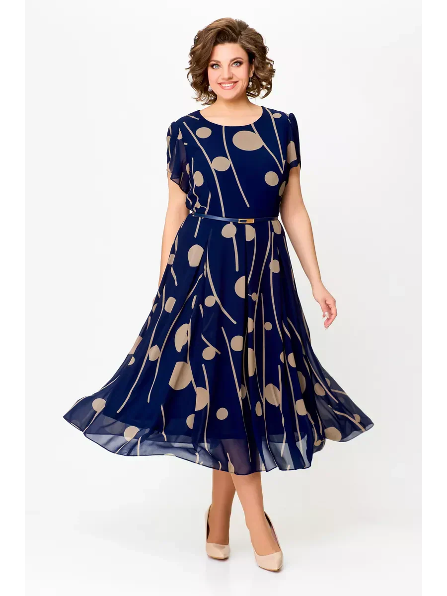 Anouk | Chic Chiffon Midi Dress with Flowing Elegance