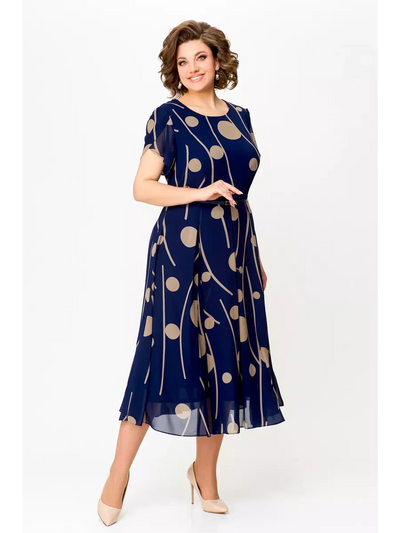 Anouk | Chic Chiffon Midi Dress with Flowing Elegance