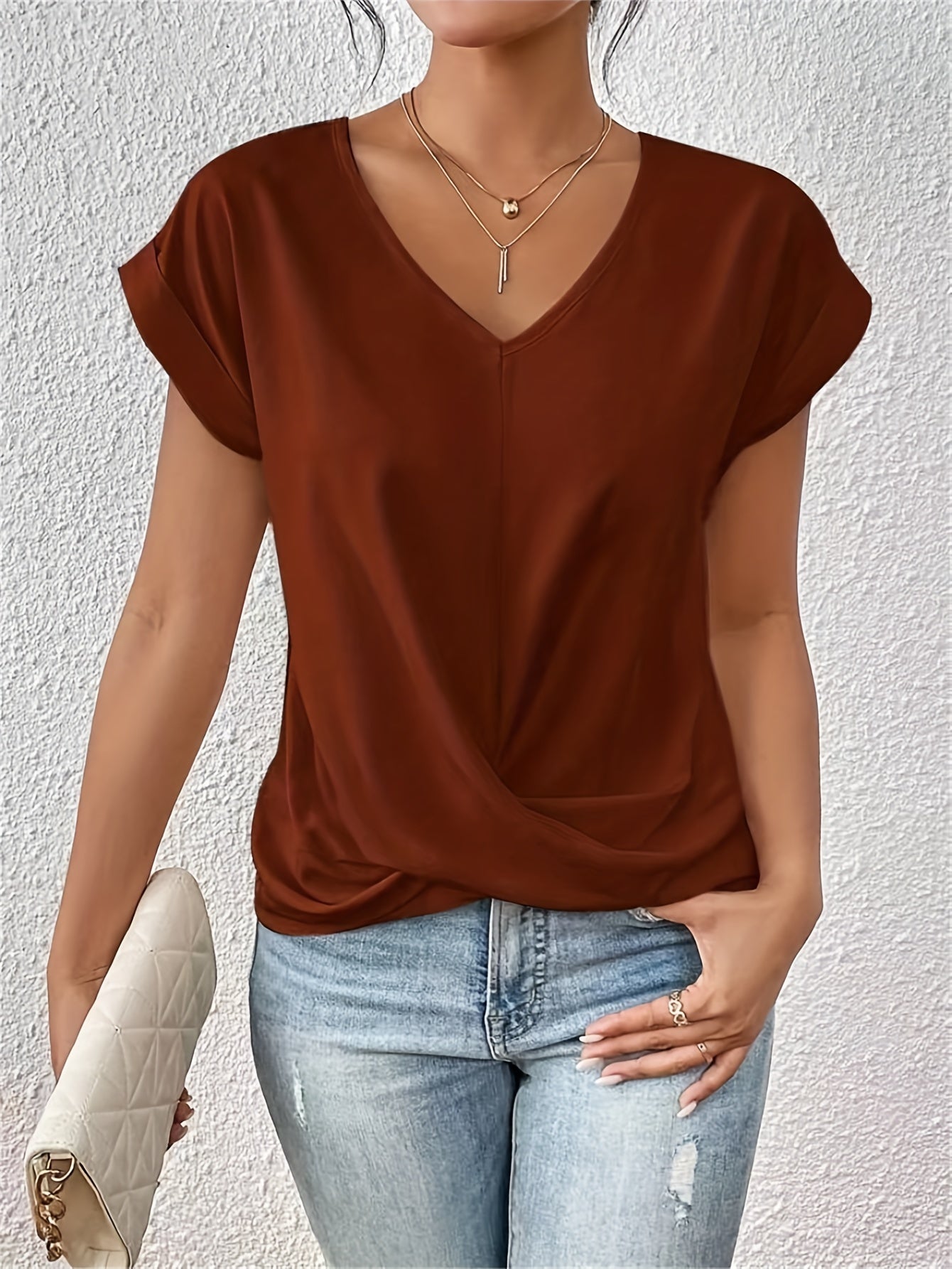 Eloise | V-Neck Top with Knot Detail
