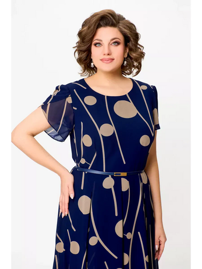 Anouk | Chic Chiffon Midi Dress with Flowing Elegance