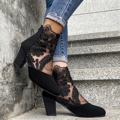 Virginia - Chic Lace Heeled Boots