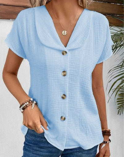 Emilie™ | Collared Button-Up Top