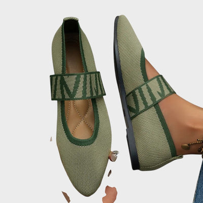 Emma -  Stylish and Comfortable Checked Strap Flats