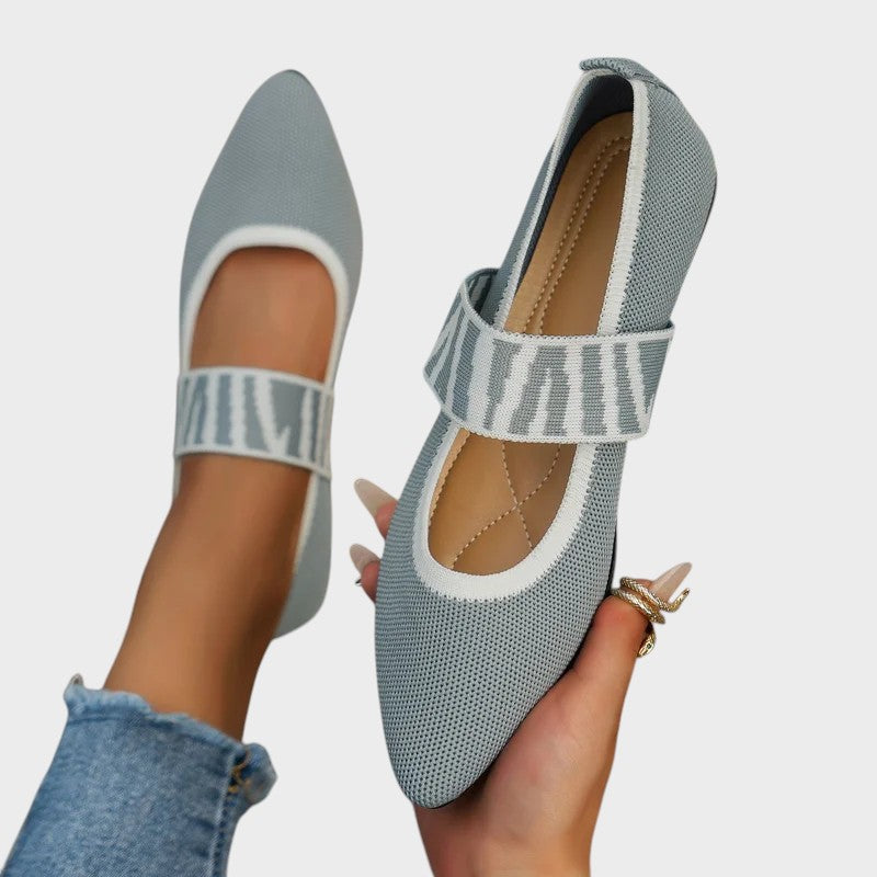 Emma -  Stylish and Comfortable Checked Strap Flats