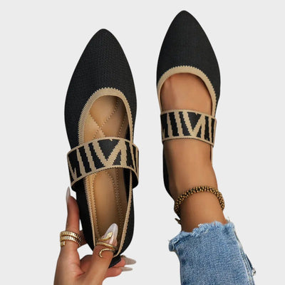 Emma -  Stylish and Comfortable Checked Strap Flats