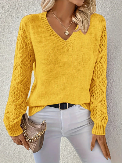 Yasmin™ | Casual V-Neck Knit Sweater