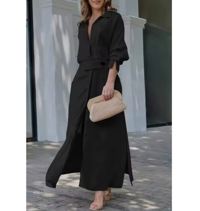 Penelope | Elegant Fluid Shirt Dress