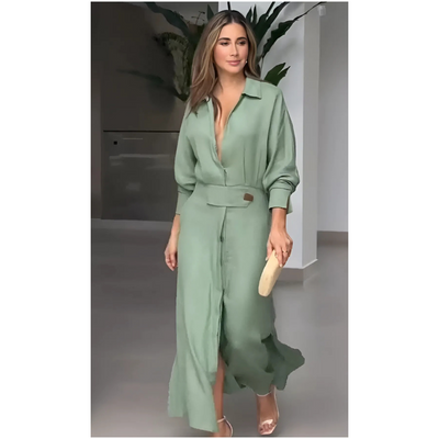 Penelope | Elegant Fluid Shirt Dress